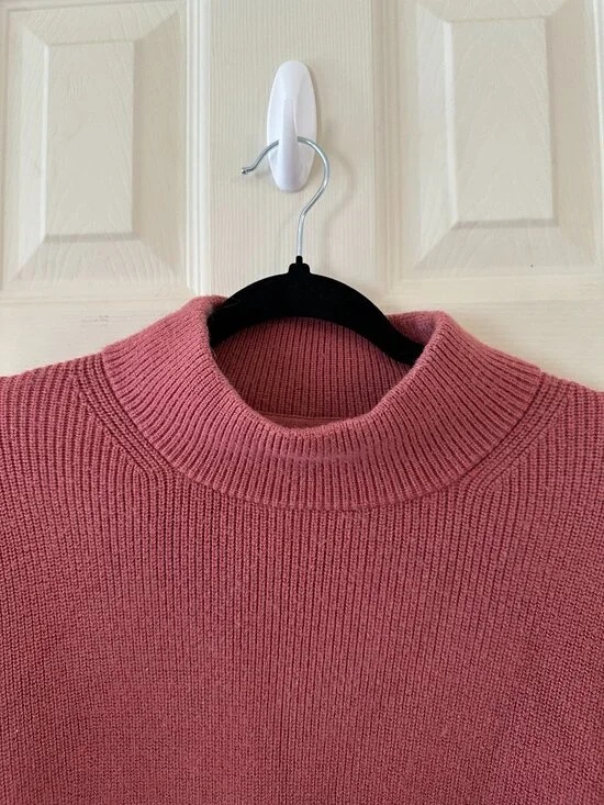 Lululemon Merino Wool-Blend Ribbed Turtleneck Sweater Brier Rose Size 14 - Picture 9 of 11